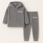 Kids Fleece Hoodie & Pajama Set Grey - Sunshine