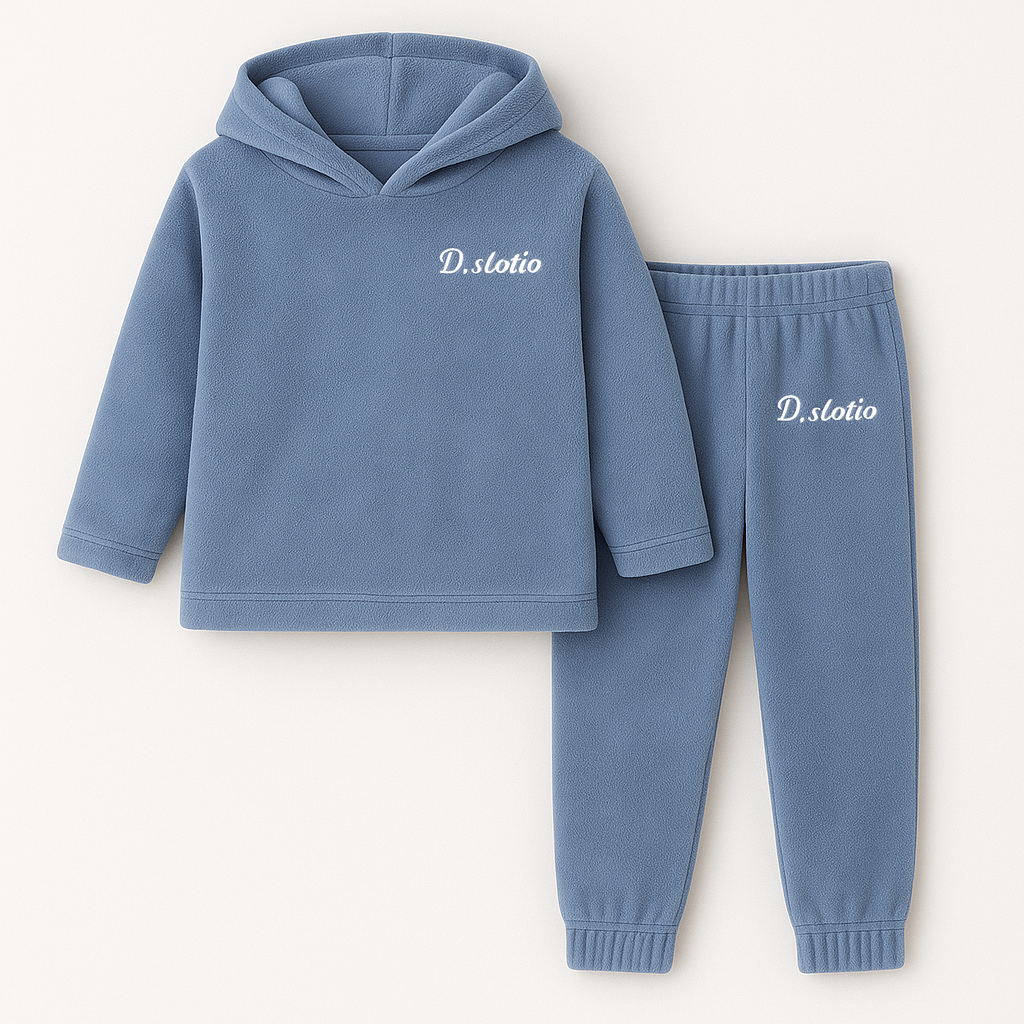 Kids Fleece Hoodie & Pajama Set Light Blue - Sunshine