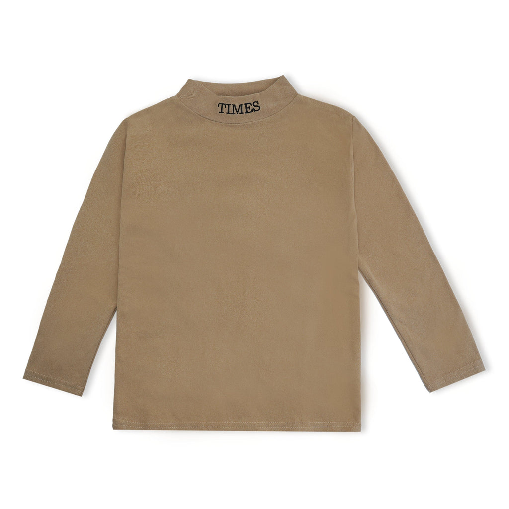 Kids Premium Mock Neck Brown - Sunshine