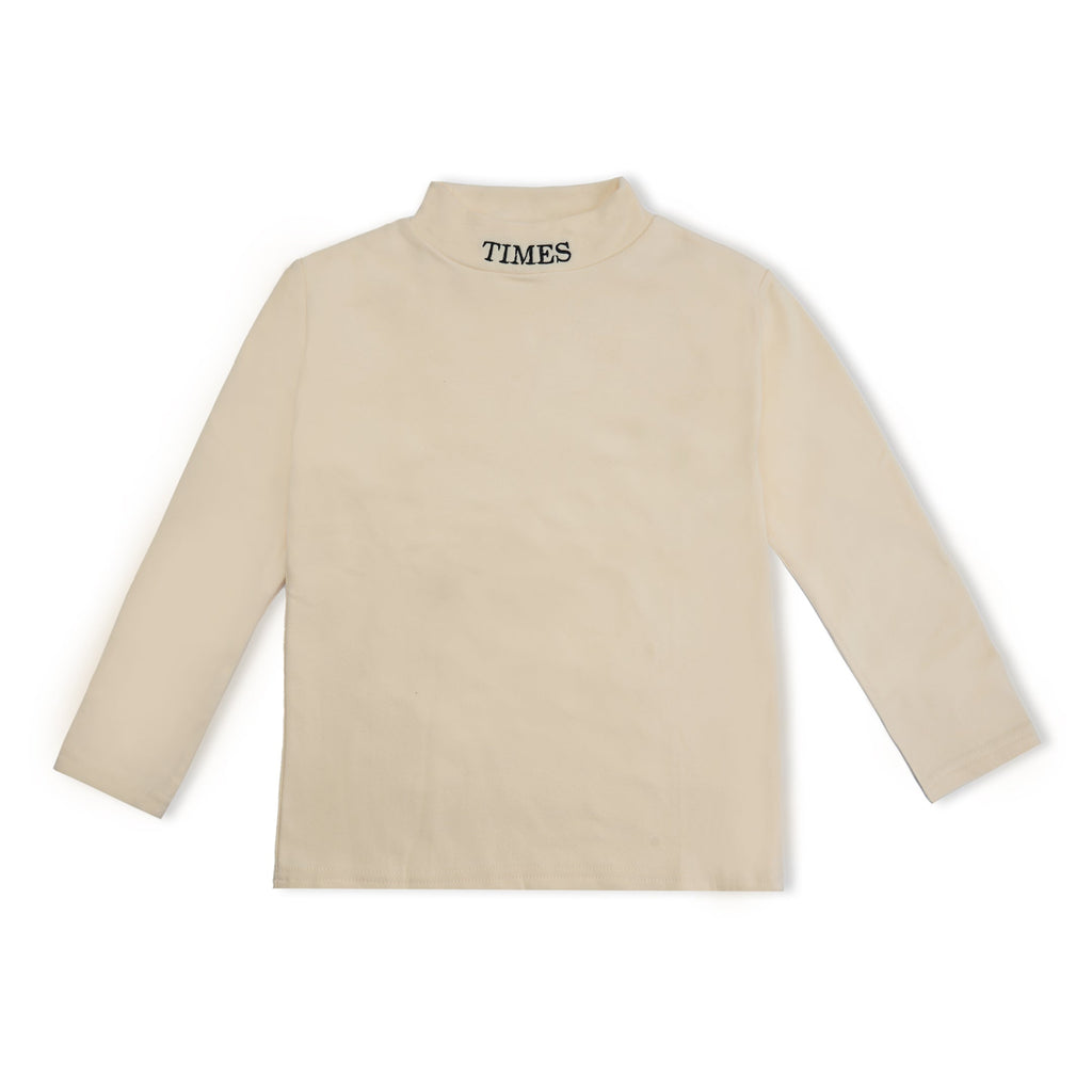 Kids Premium Mock Neck Beige - Sunshine