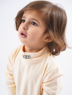 Kids Premium Mock Neck Beige - Sunshine