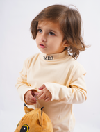 Kids Premium Mock Neck Beige - Sunshine