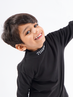 Kids Premium Mock Neck Black - Sunshine