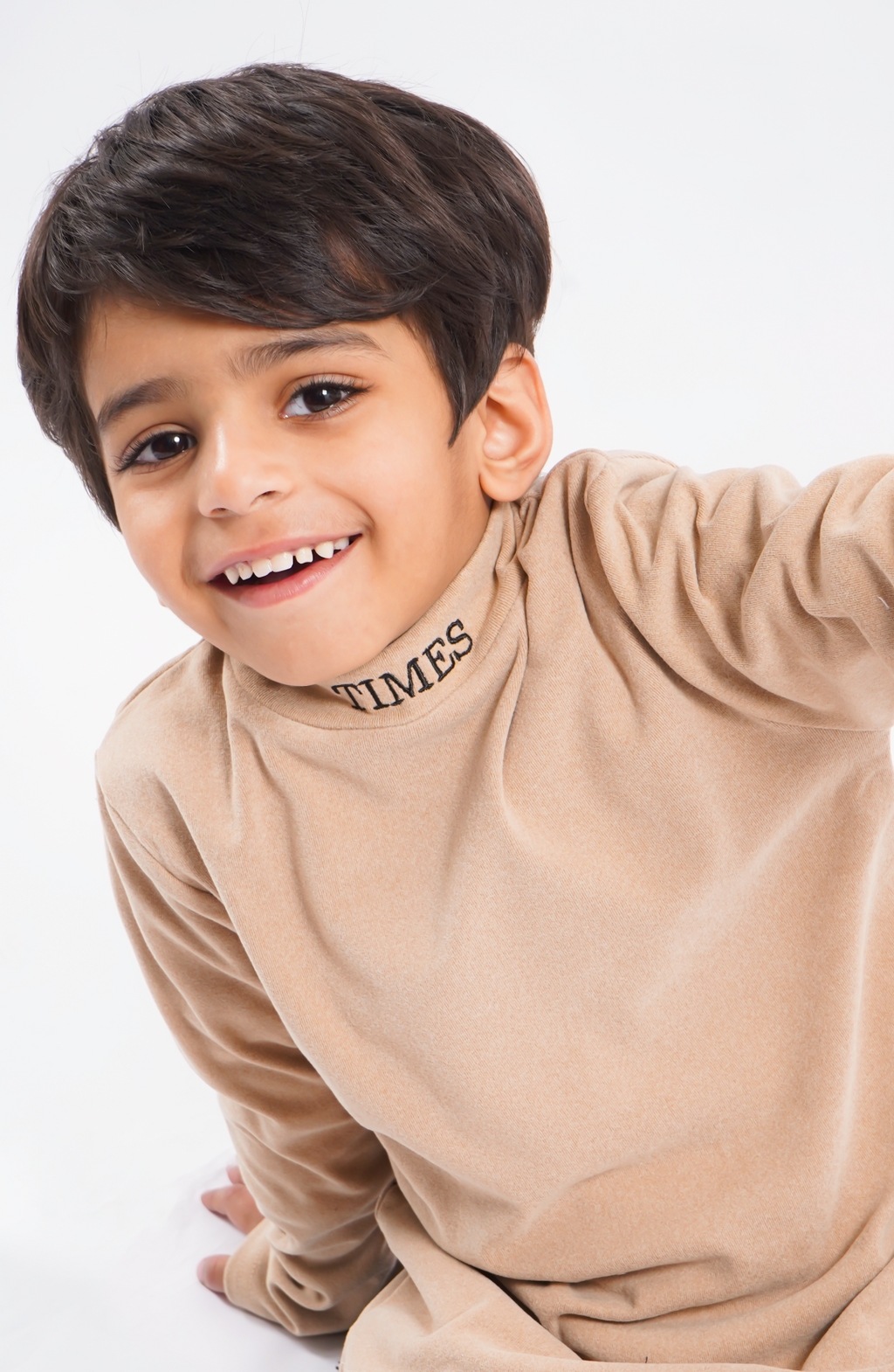 Kids Premium Mock Neck Brown - Sunshine