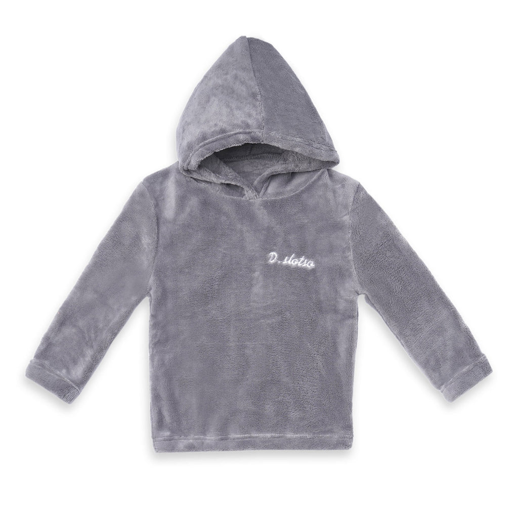 Kids Fleece Hoodie & Pajama Set Grey - Sunshine