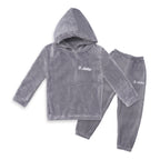 Kids Fleece Hoodie & Pajama Set Grey - Sunshine