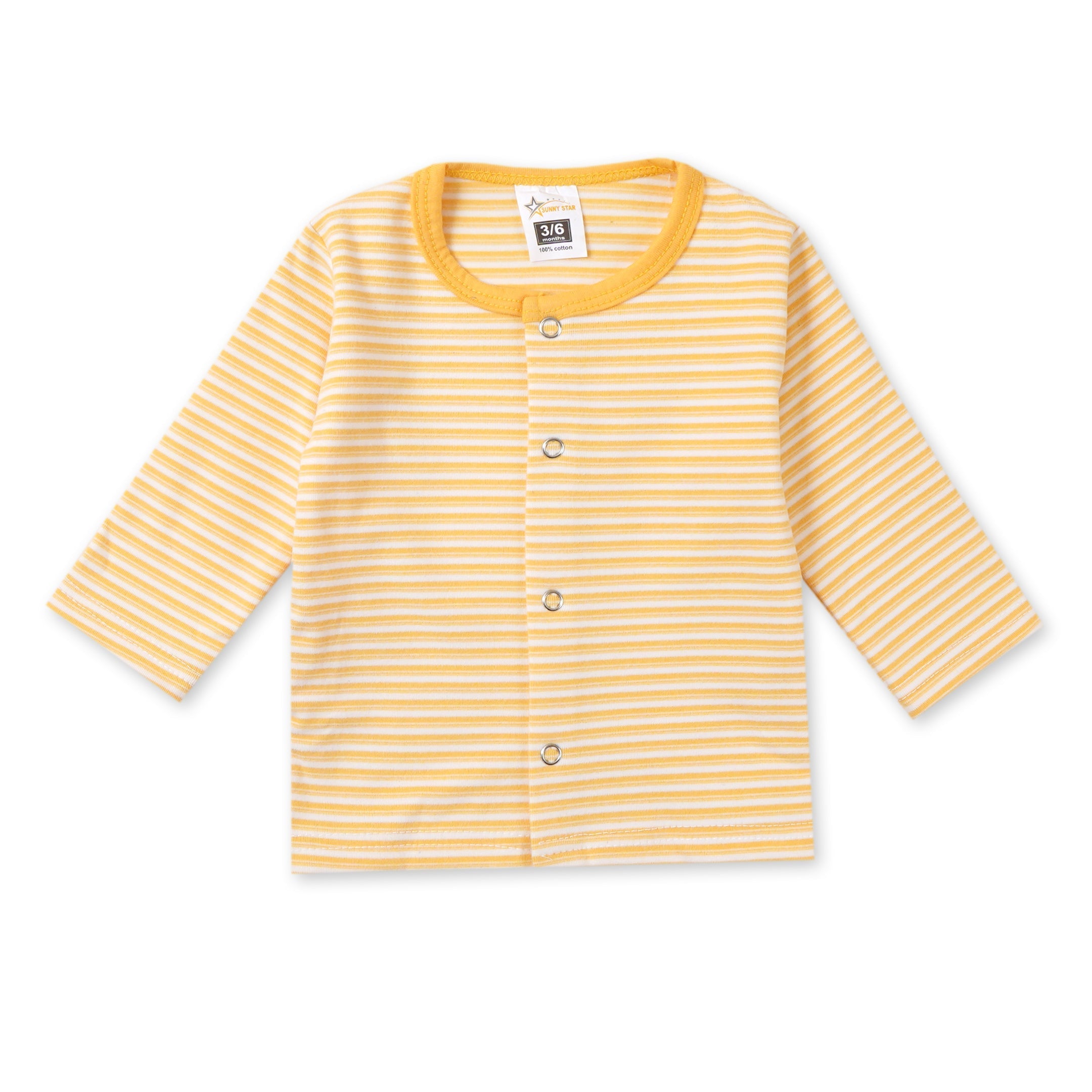Baby Fleece Sleepsuit Stripes Yellow - Sunshine