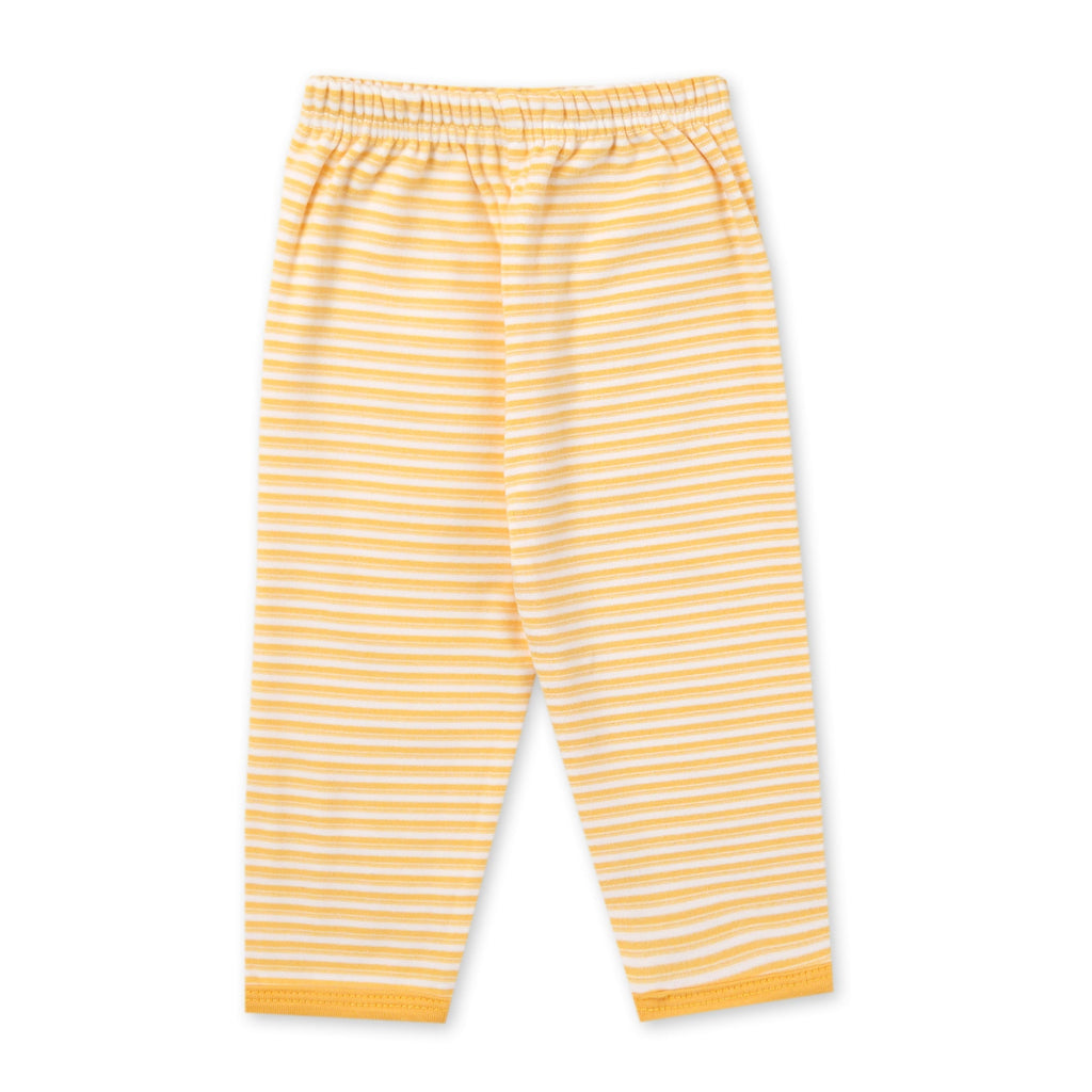 Baby Fleece Sleepsuit Stripes Yellow - Sunshine