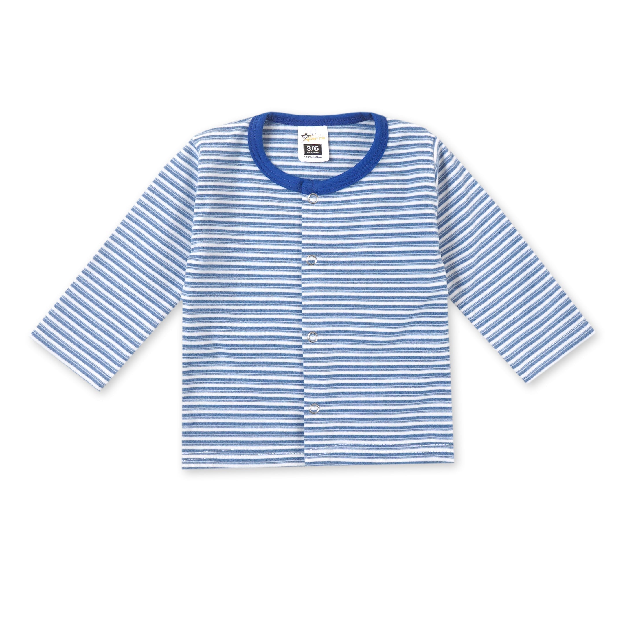 Baby Fleece Sleepsuit Stripes Blue - Sunshine