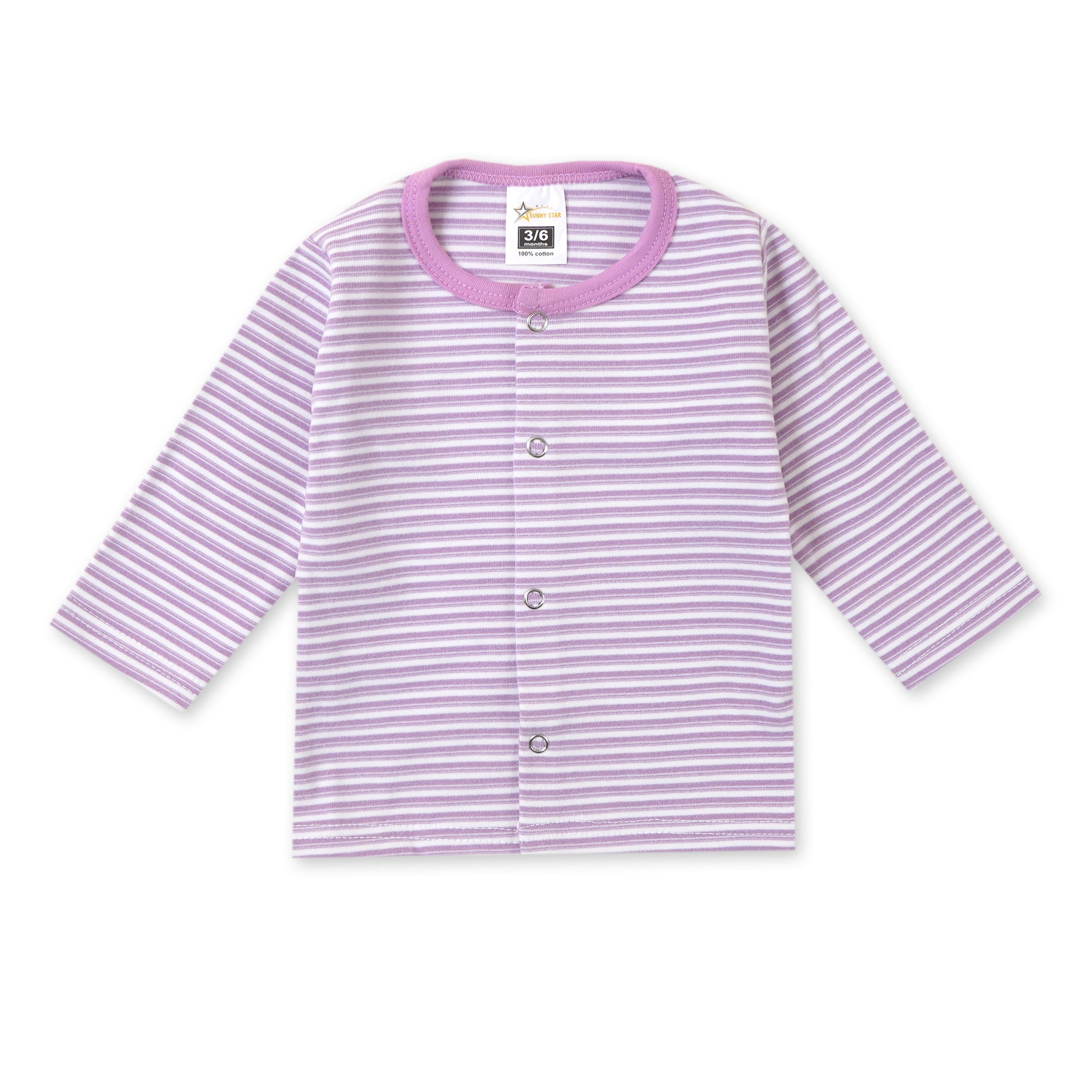 Baby Fleece Sleepsuit Stripes Purple - Sunshine