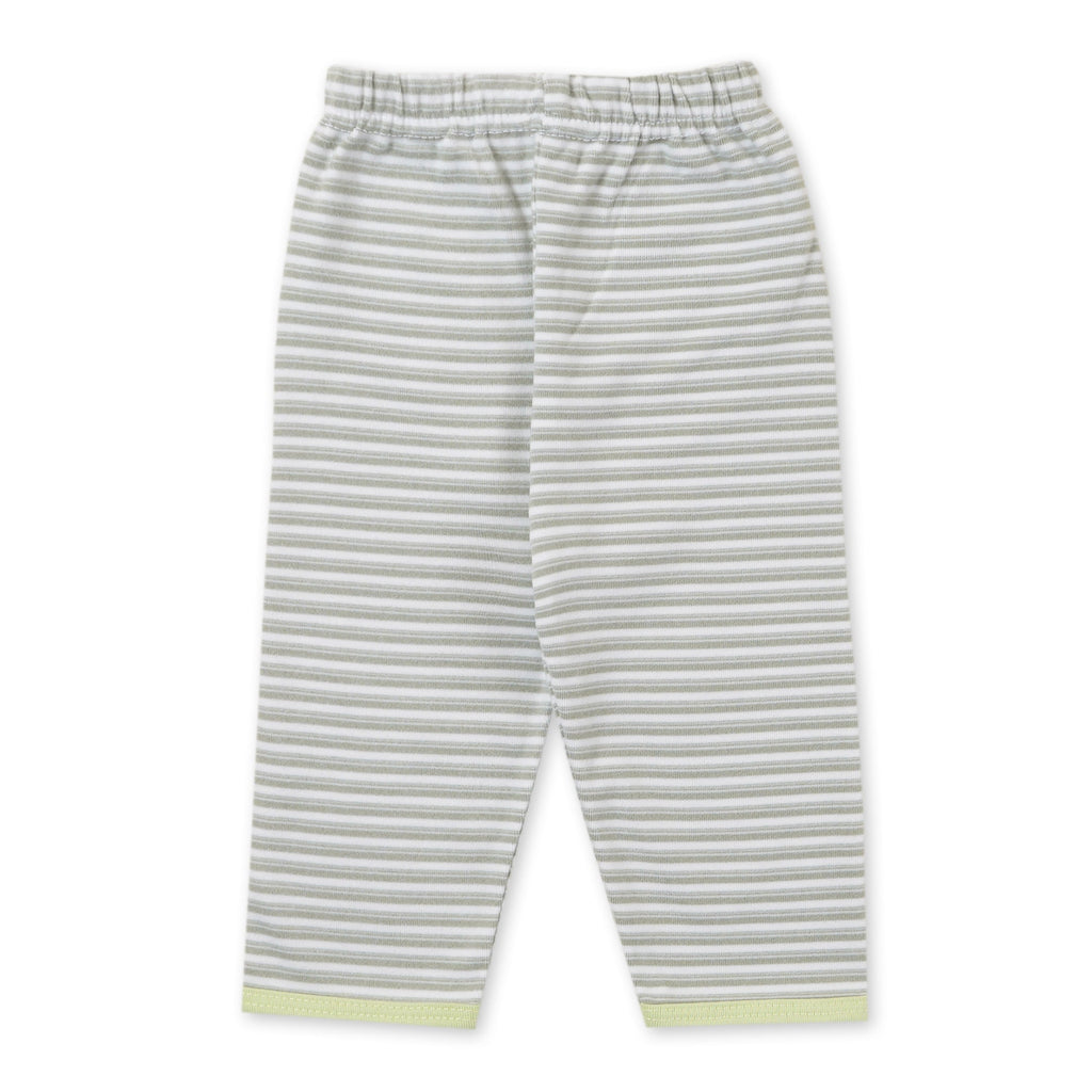 Baby Fleece Sleepsuit Stripes Green - Sunshine