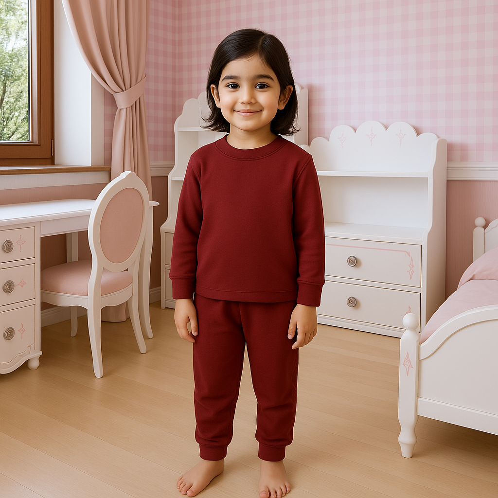 Kids Rib Innerwear Maroon Sw - Sunshine