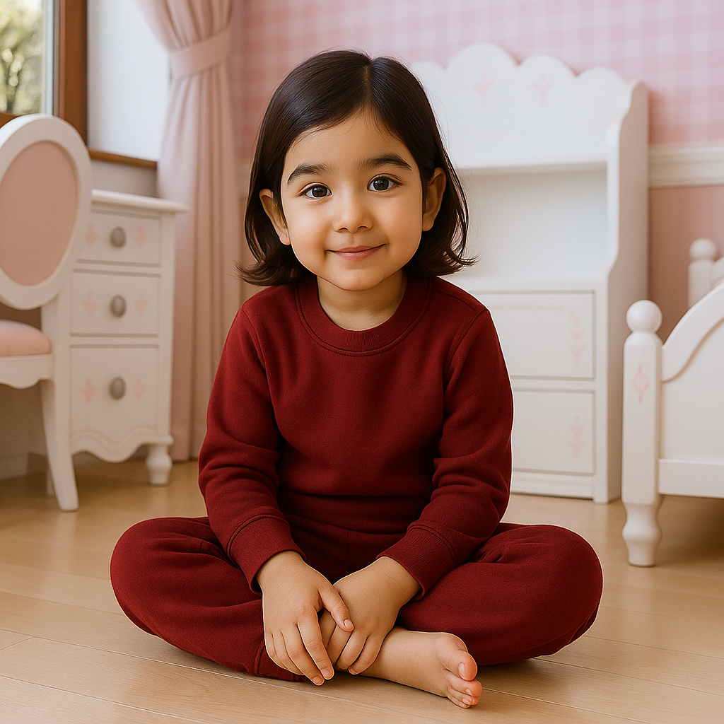 Kids Rib Innerwear Maroon Sw - Sunshine