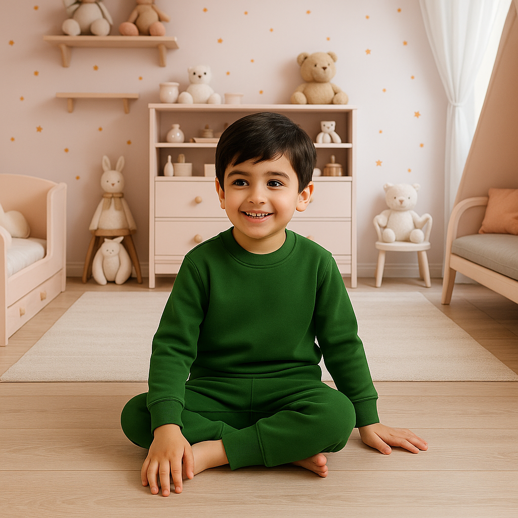 Kids Rib Innerwear Forest Green Sw - Sunshine