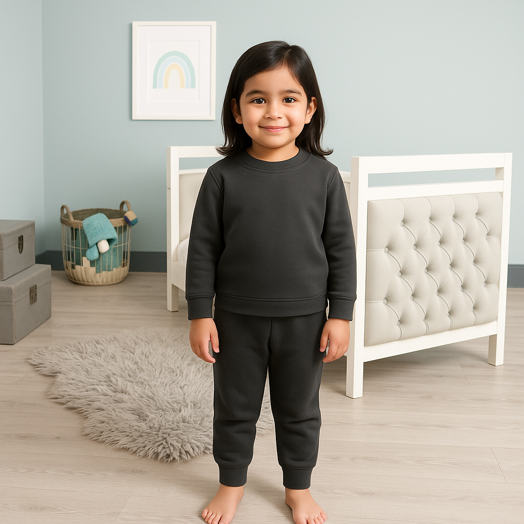 Kids Rib Innerwear Charcoal Sw - Sunshine