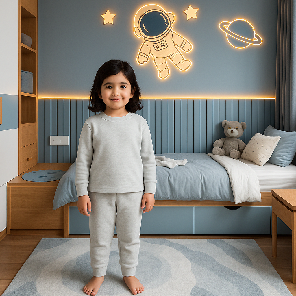 Kids Rib Innerwear Textured Grey Sw - Sunshine