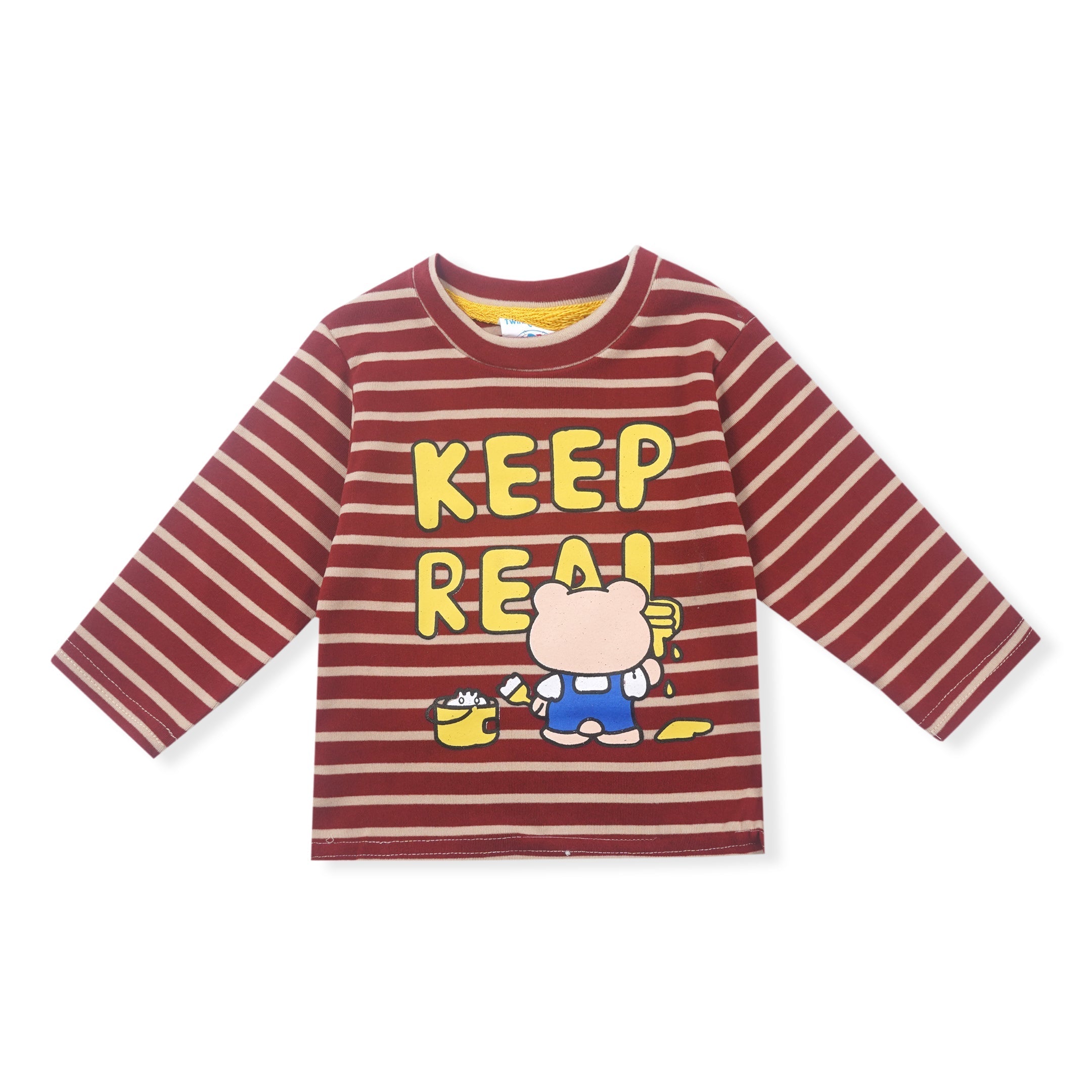 Baby Winter Pajama Set Keep Real Stripes Maroon - Sunshine