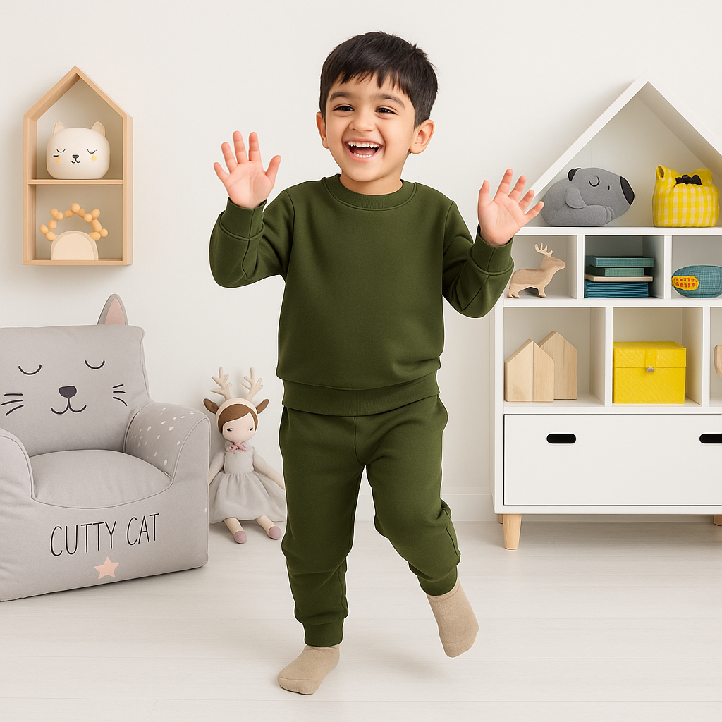 Kids Rib Innerwear Olive Green Sw - Sunshine