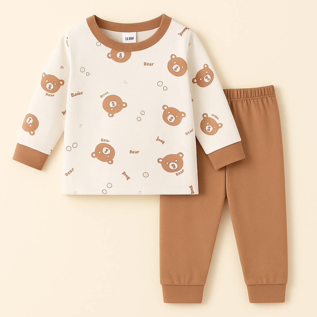 Baby Winter Pajama Set Bear Brown - Sunshine