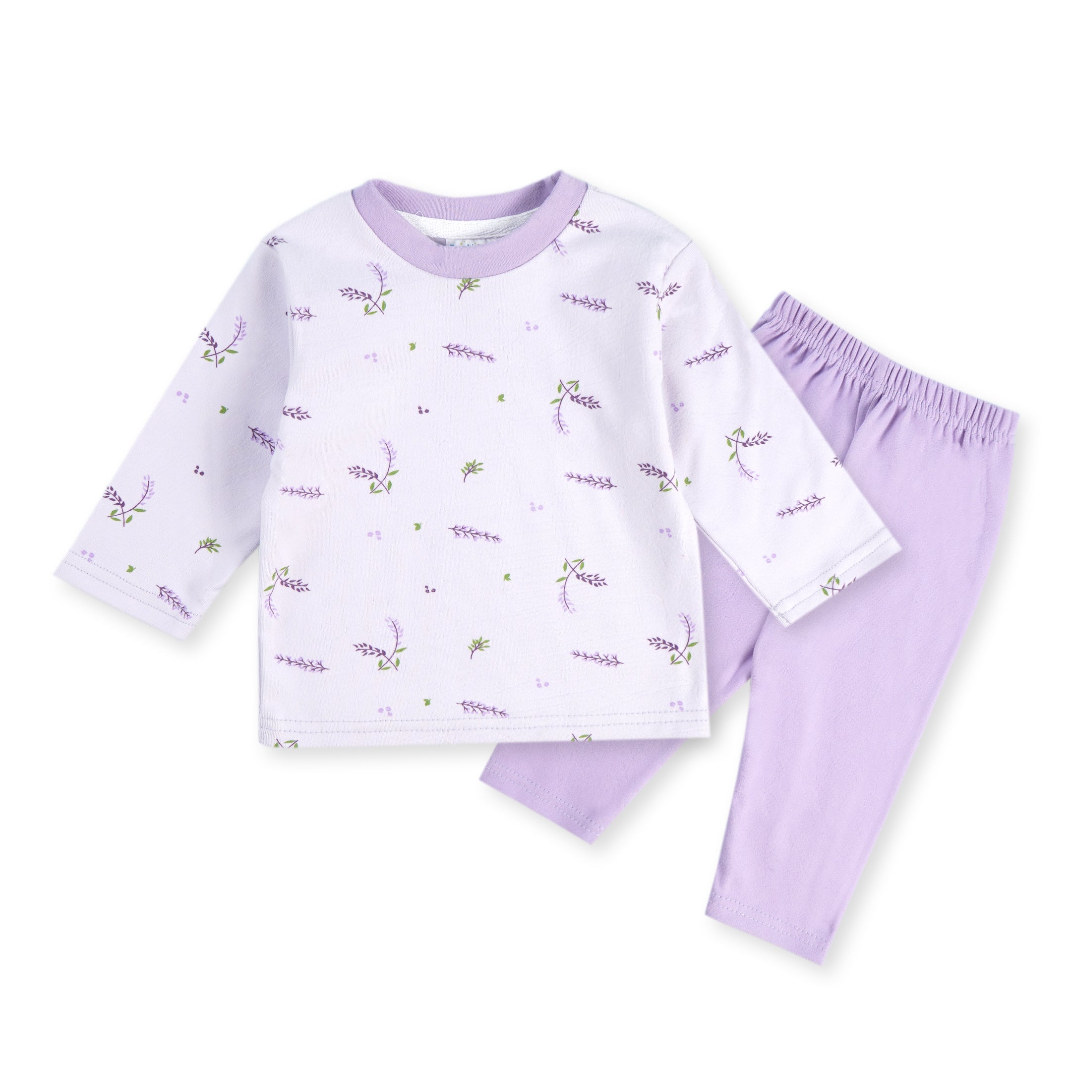 Baby Winter Pajama Set Flowers Purple - Sunshine