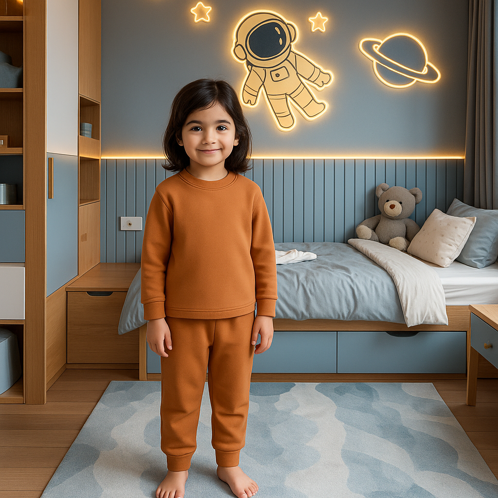 Kids Rib Innerwear Dark Peach Sw - Sunshine