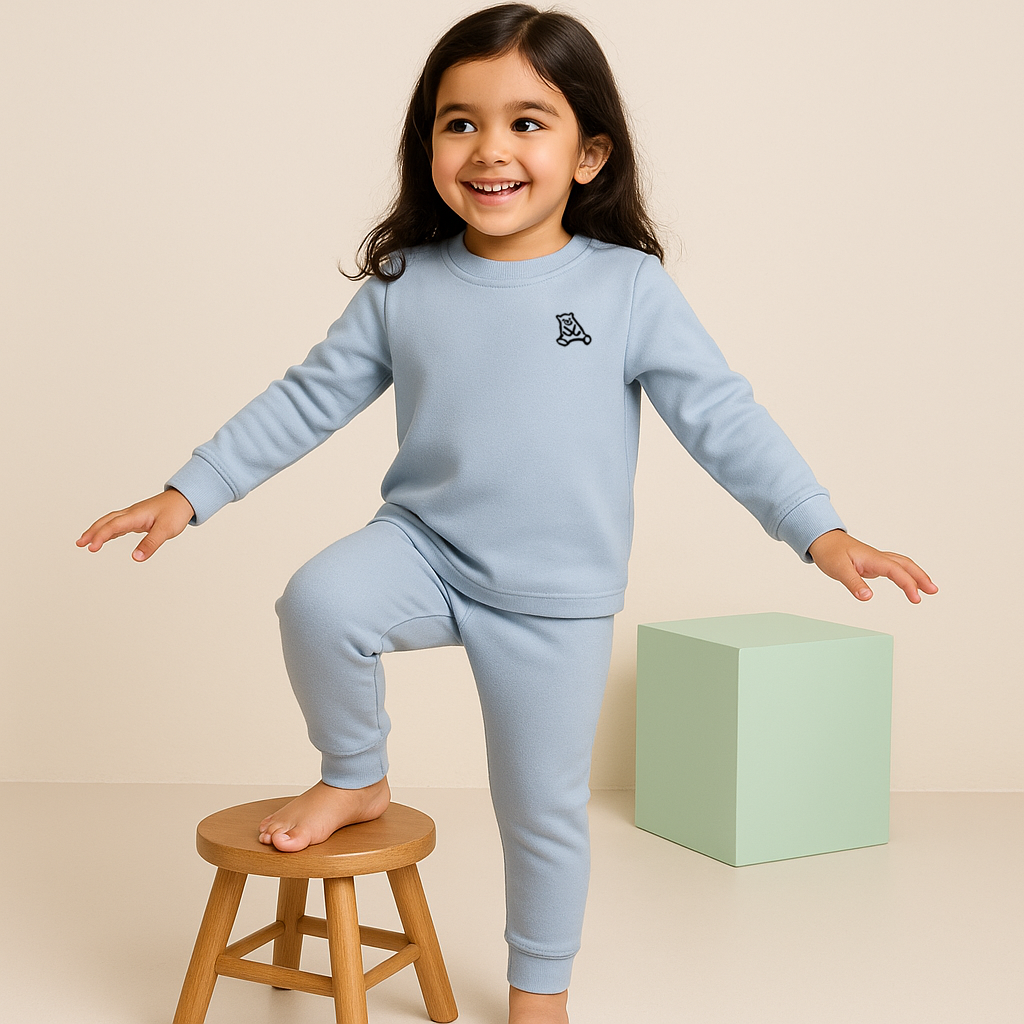 Kids Polyester Pajama Set Bear Blue - Sunshine