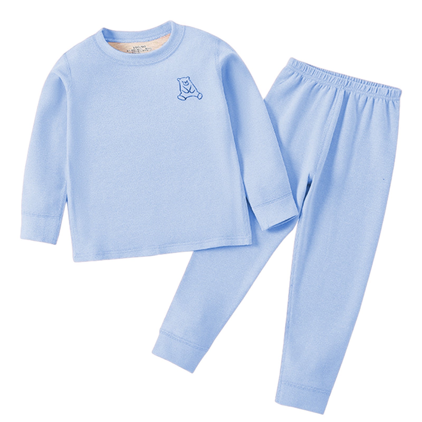 Kids Polyester Pajama Set Bear Sky Blue - Sunshine