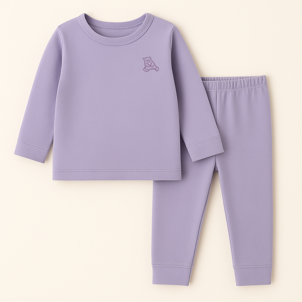 Kids Polyester Pajama Set Bear Purple - Sunshine