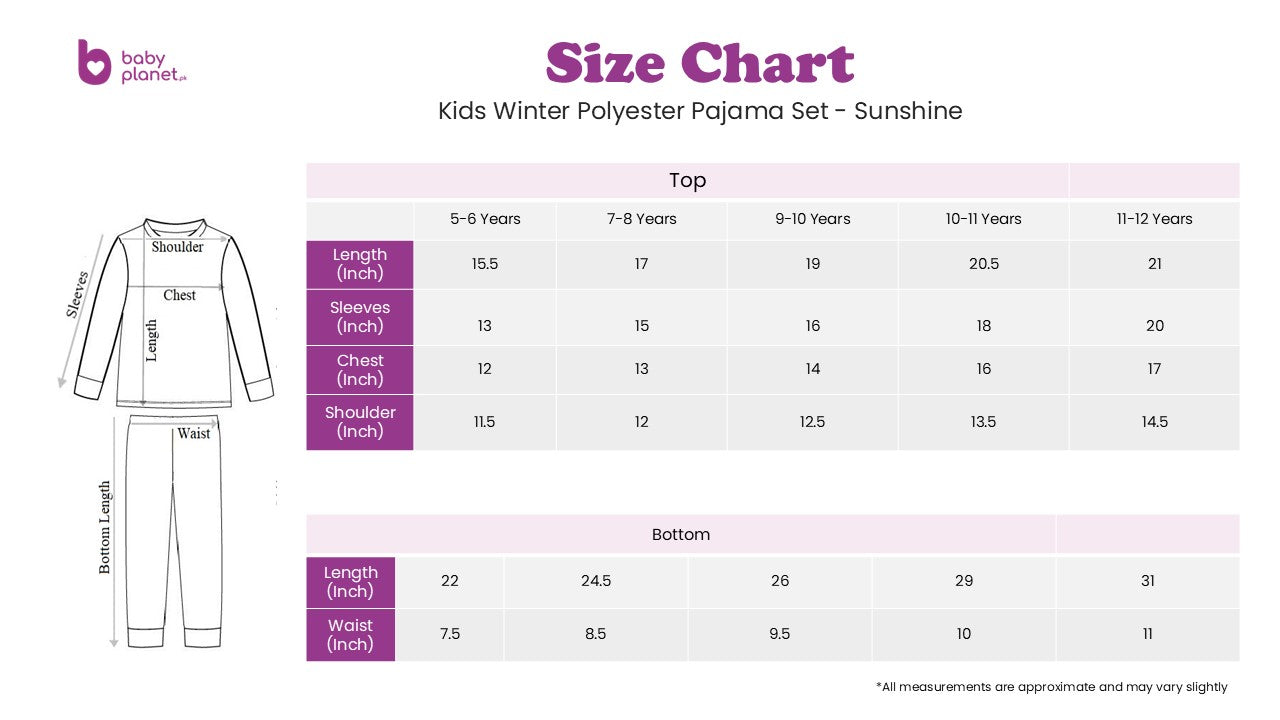 Kids Polyester Pajama Set Bear Purple - Sunshine