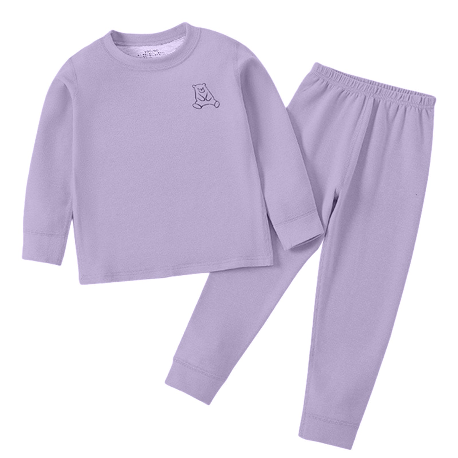 Kids Polyester Pajama Set Bear Purple - Sunshine