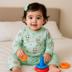 Baby Winter Pajama Set Cute Panda Green - Sunshine