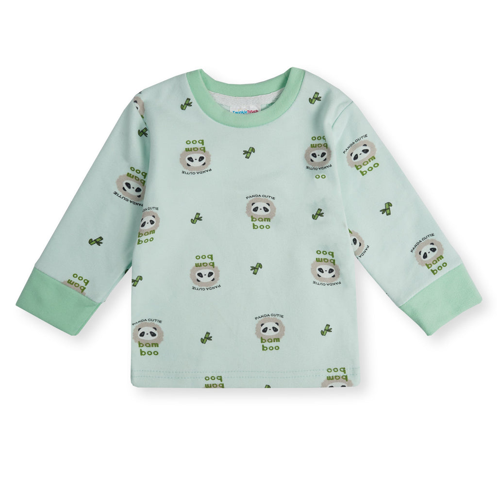 Baby Winter Pajama Set Cute Panda Green - Sunshine