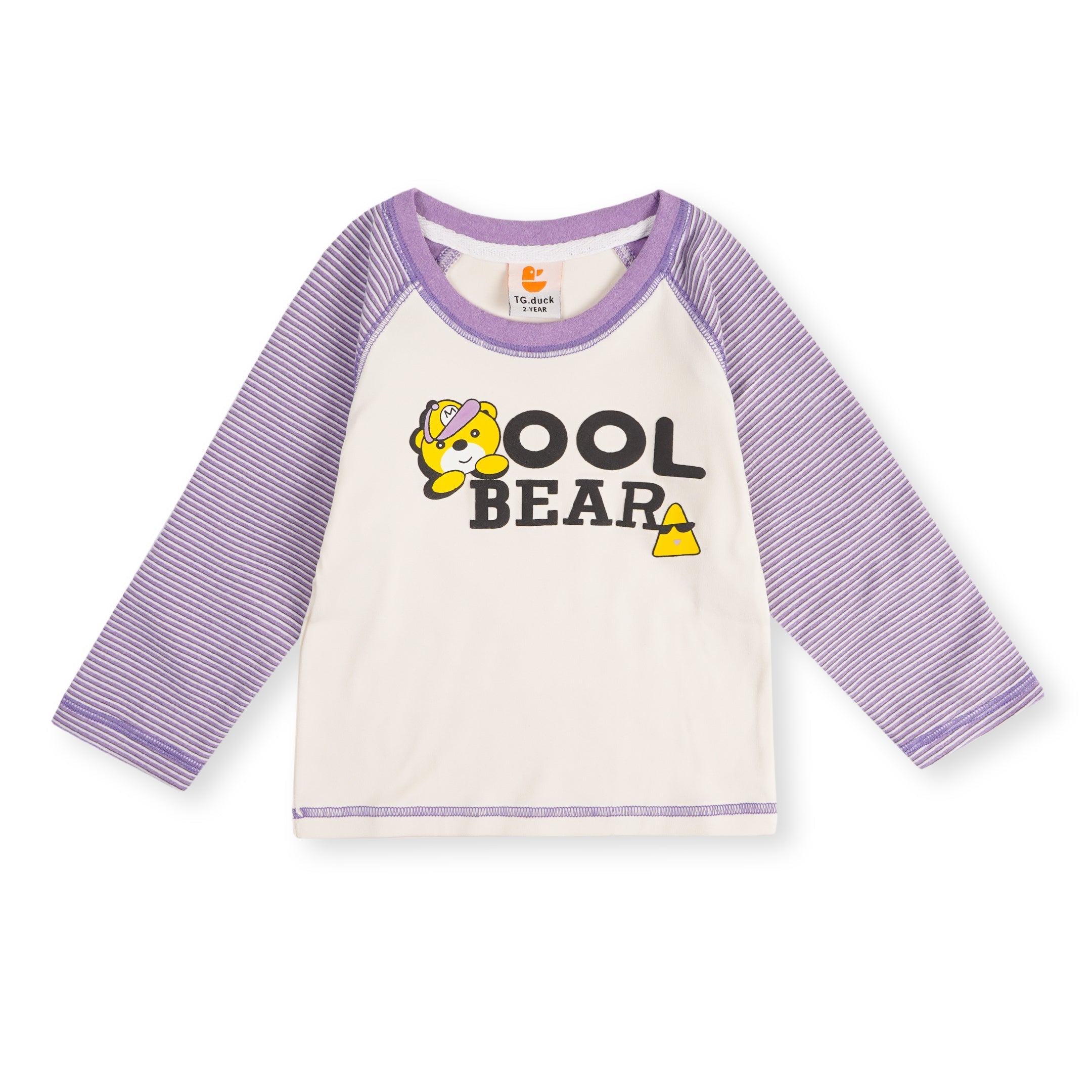 Baby Pajama Set Bear Stripes Purple - Sunshine