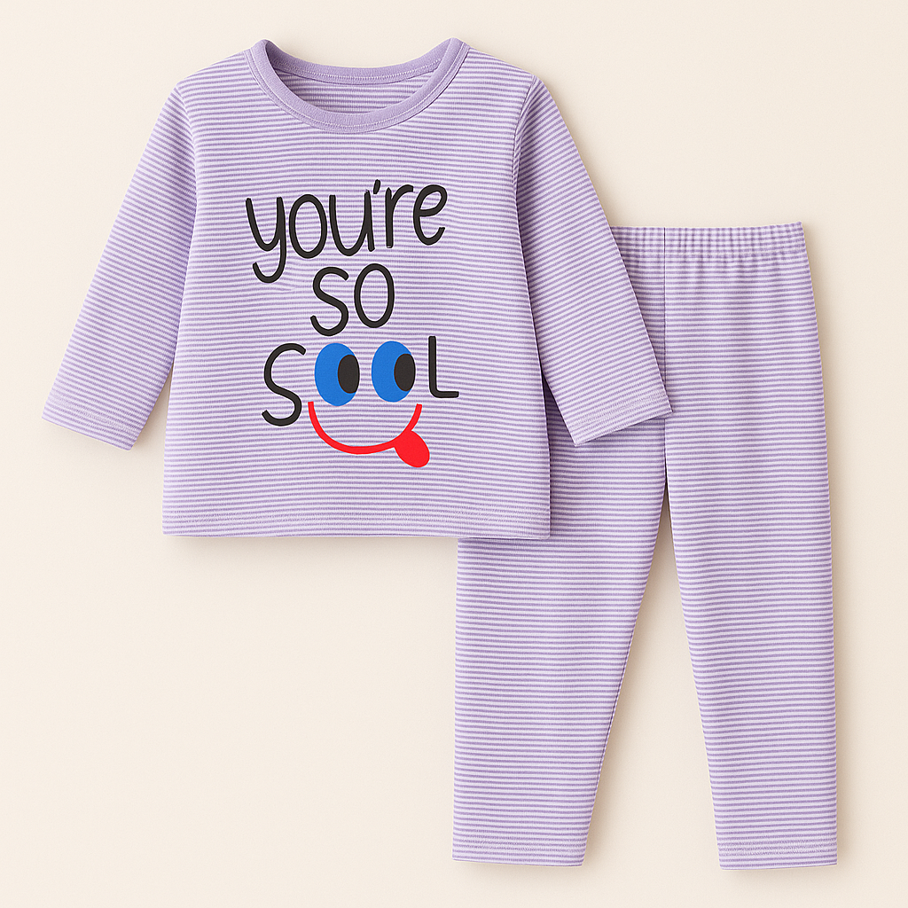 Baby Pajama Set Cool Stripes Purple - Sunshine