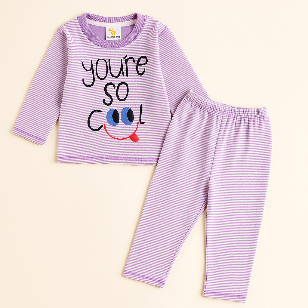 Baby Pajama Set Cool Stripes Purple - Sunshine