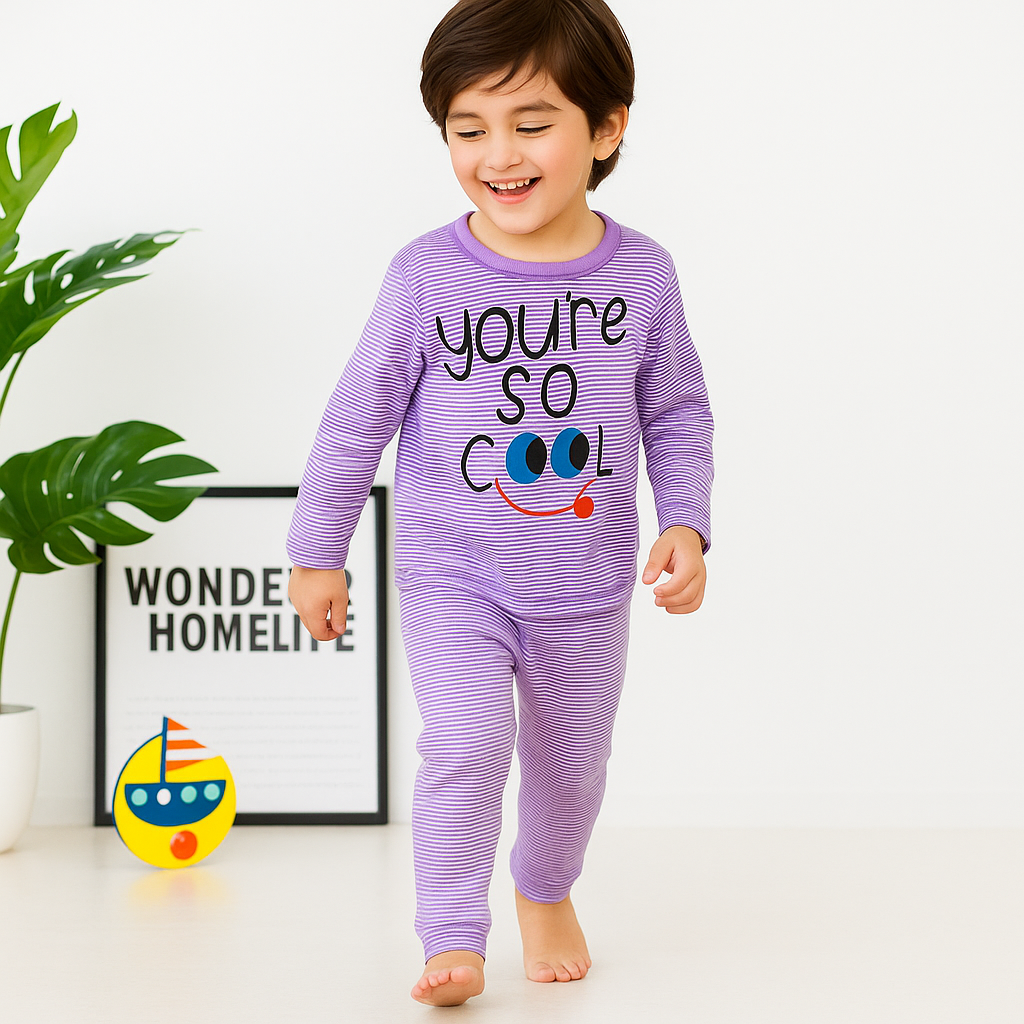 Baby Pajama Set Cool Stripes Purple - Sunshine