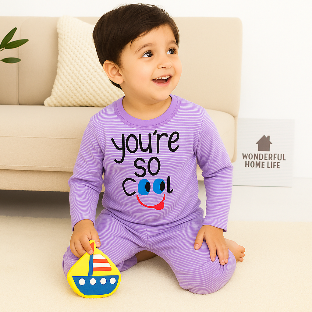 Baby Pajama Set Cool Stripes Purple - Sunshine