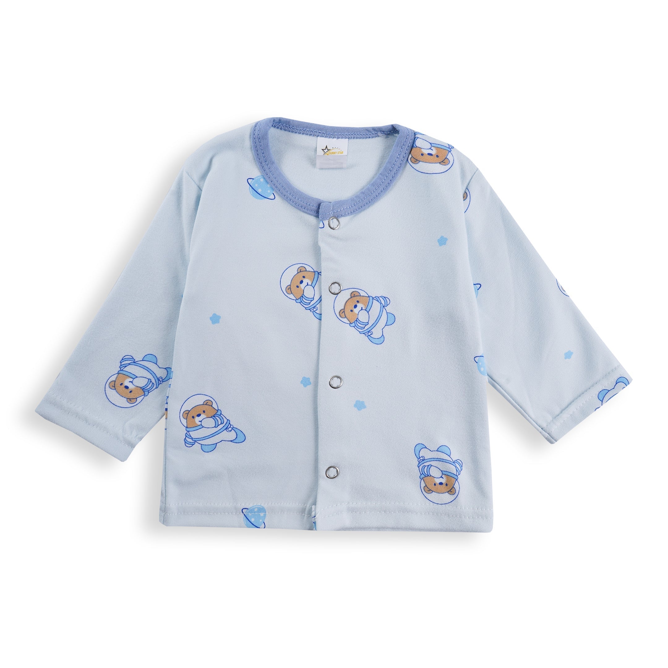 Baby Sleepsuit Fleece Astronaut Bear Blue - Sunshine