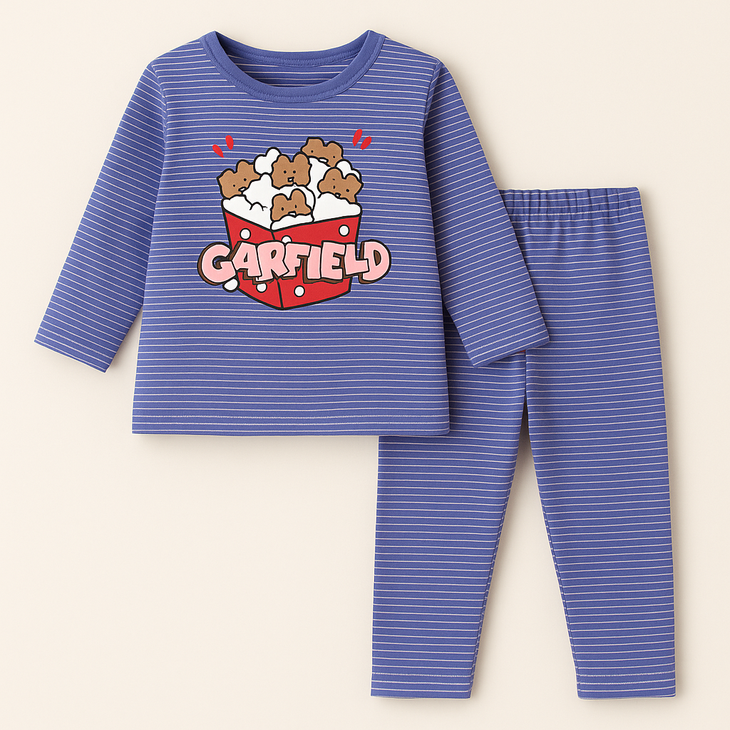 Baby Pajama Set Carfield Stripes Blue - Sunshine