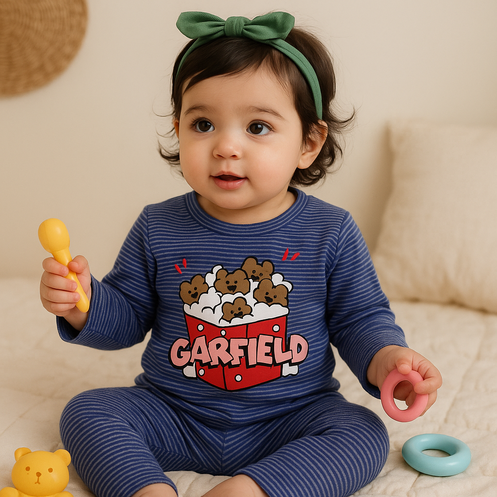 Baby Pajama Set Carfield Stripes Blue - Sunshine