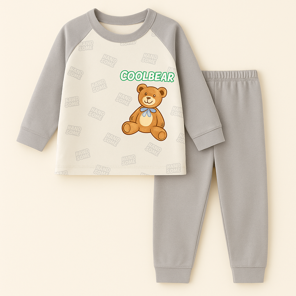 Kids Fleece Pajama Set Handsome Grey - Sunshine