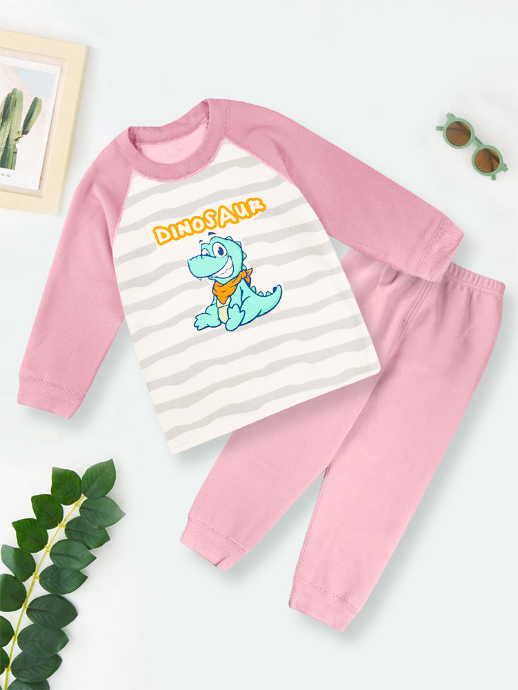 Kids Fleece Pajama Set Dino Grey - Sunshine