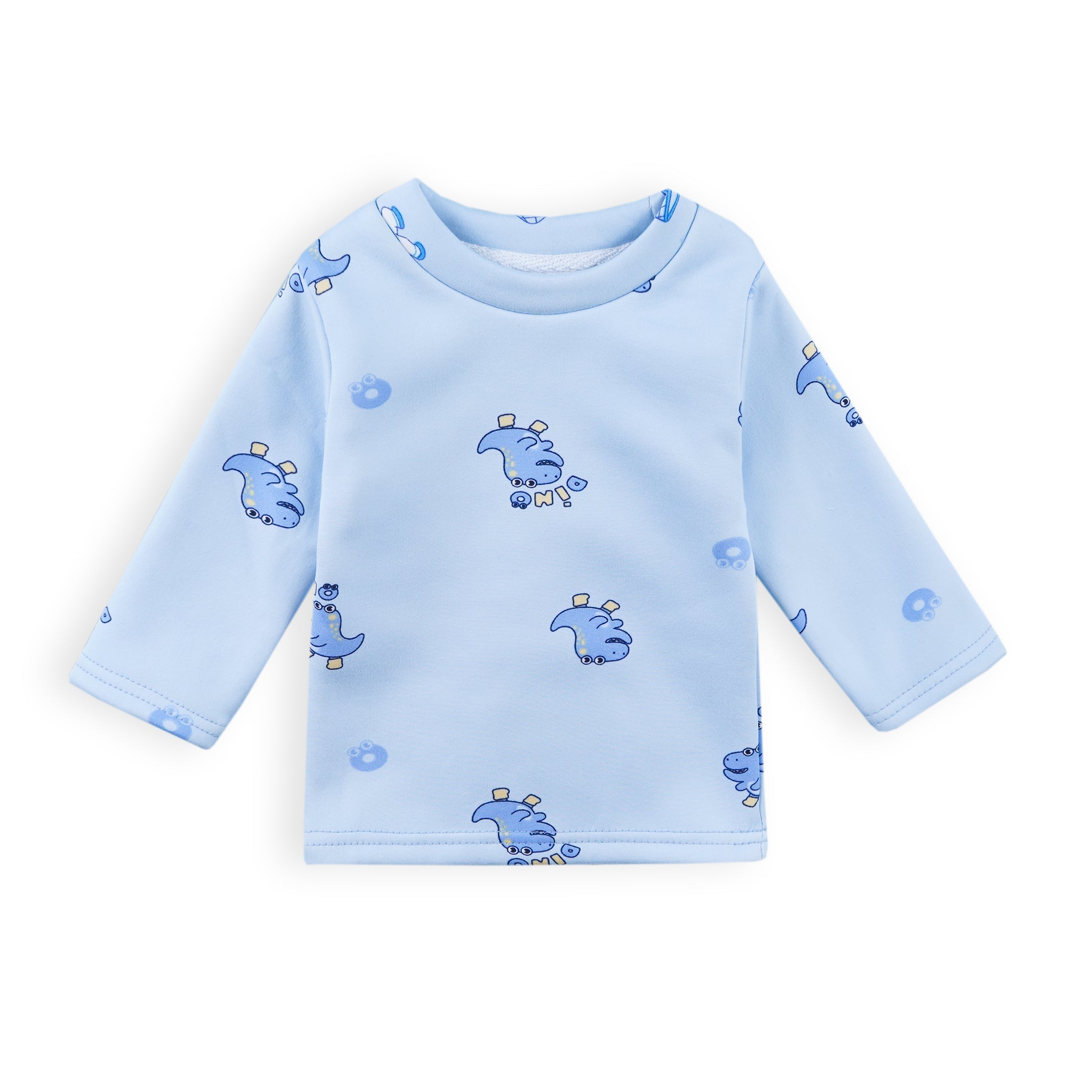Baby Fleece Pajama Set Dino Blue - Sunshine
