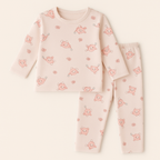 Baby Fleece Pajama Set Cartoon Baby Pink - Sunshine