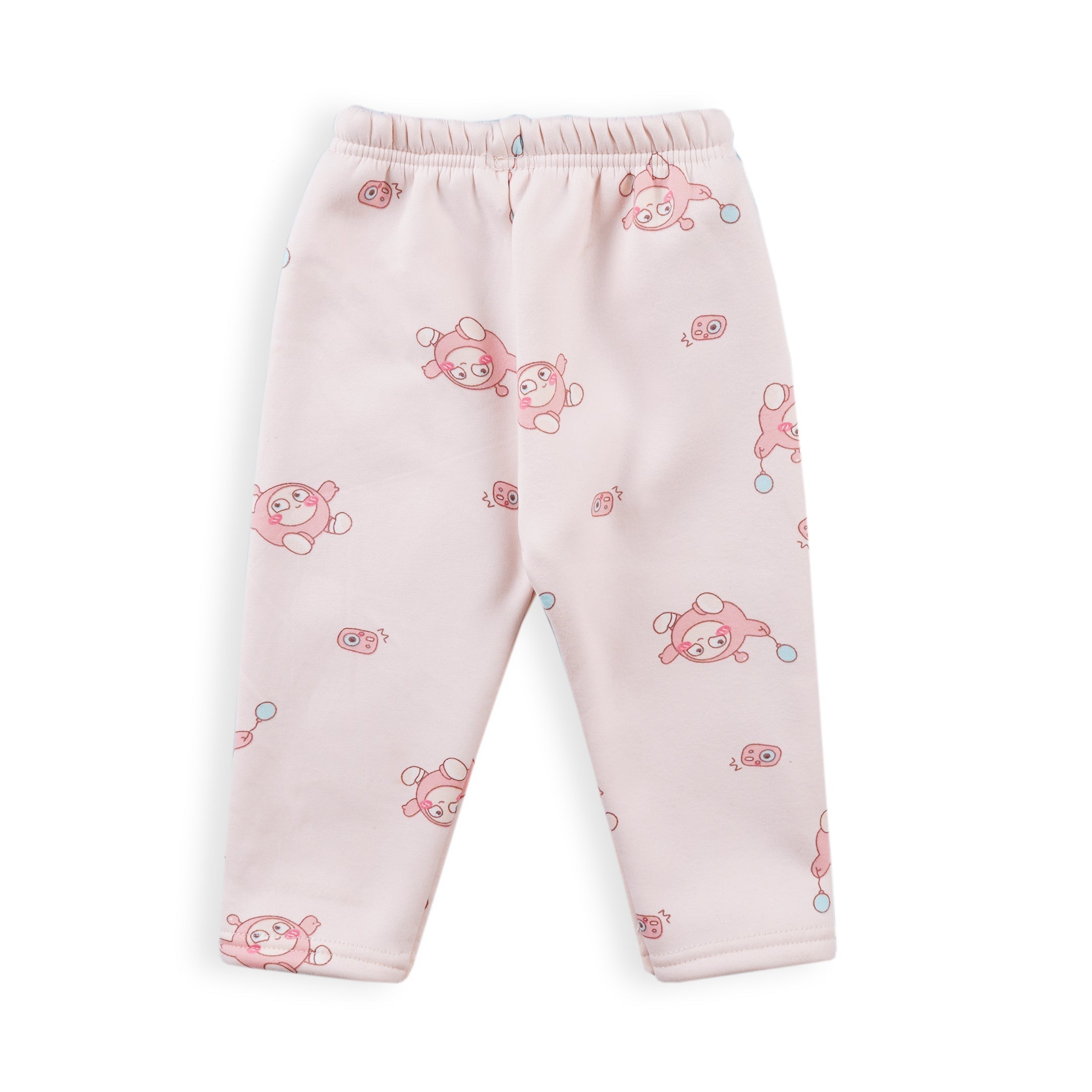 Baby Fleece Pajama Set Cartoon Baby Pink - Sunshine