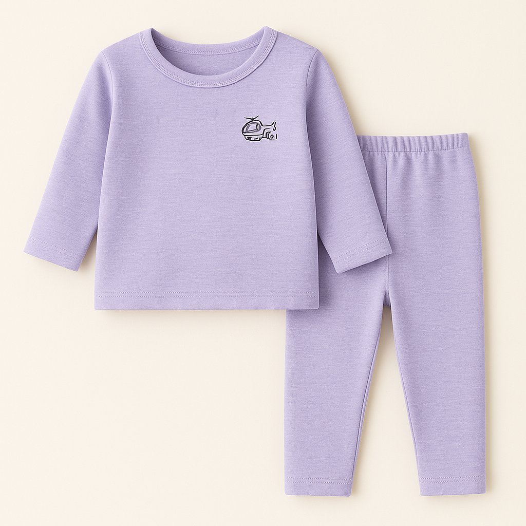 Baby Fleece Pajama Set Purple - Sunshine