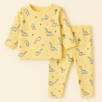 Baby Fleece Pajama Set Dino Yellow - Sunshine