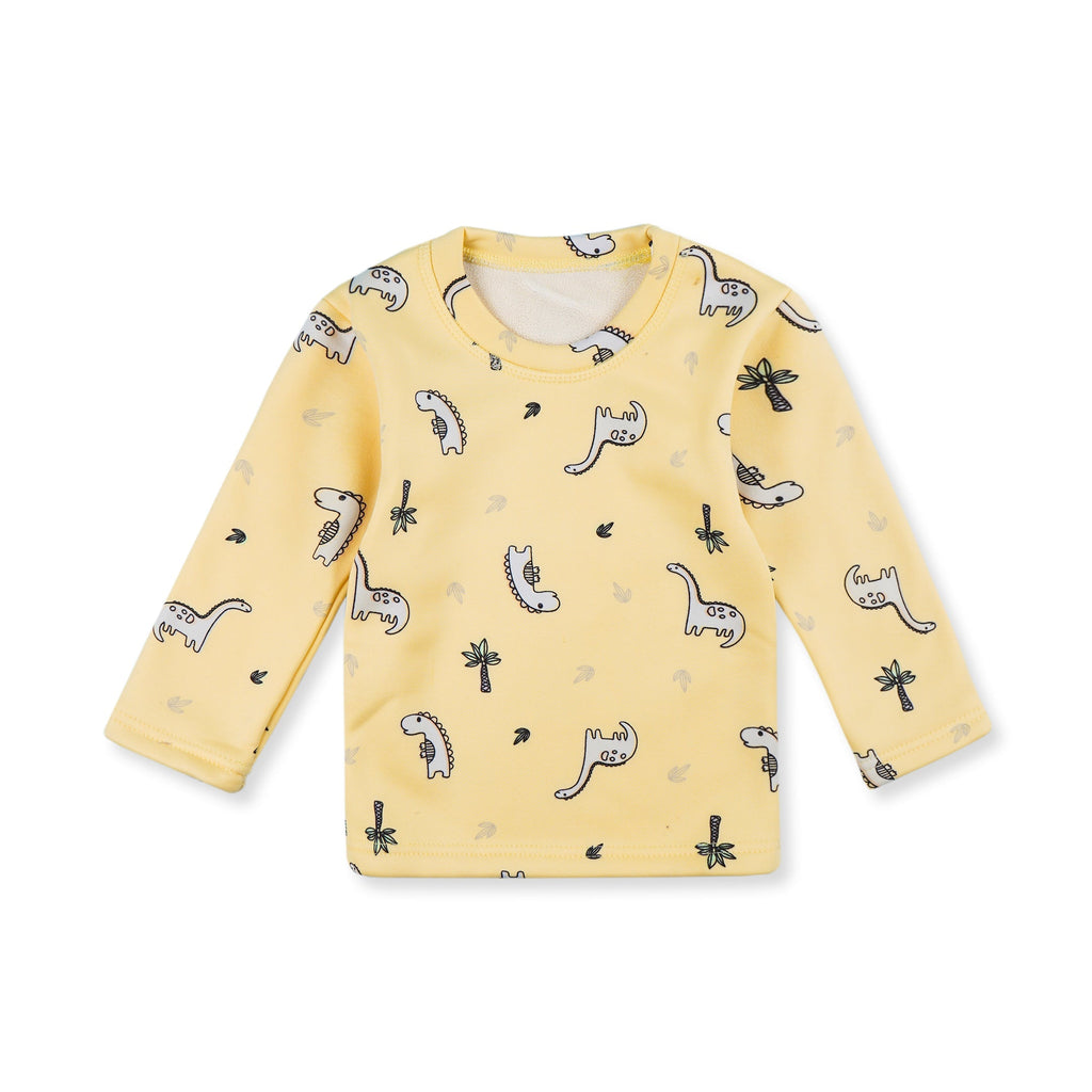 Baby Fleece Pajama Set Dino Yellow - Sunshine