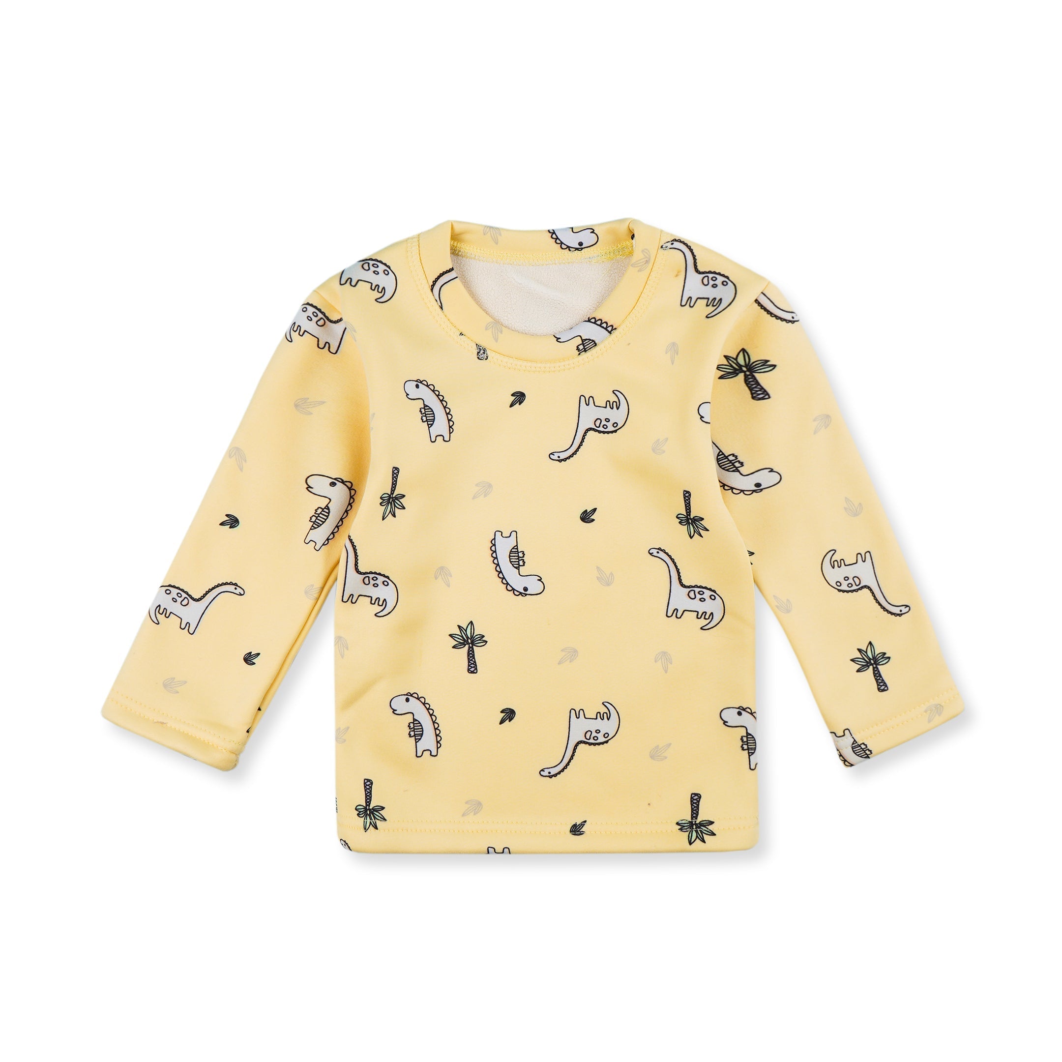 Baby Fleece Pajama Set Dino Yellow - Sunshine