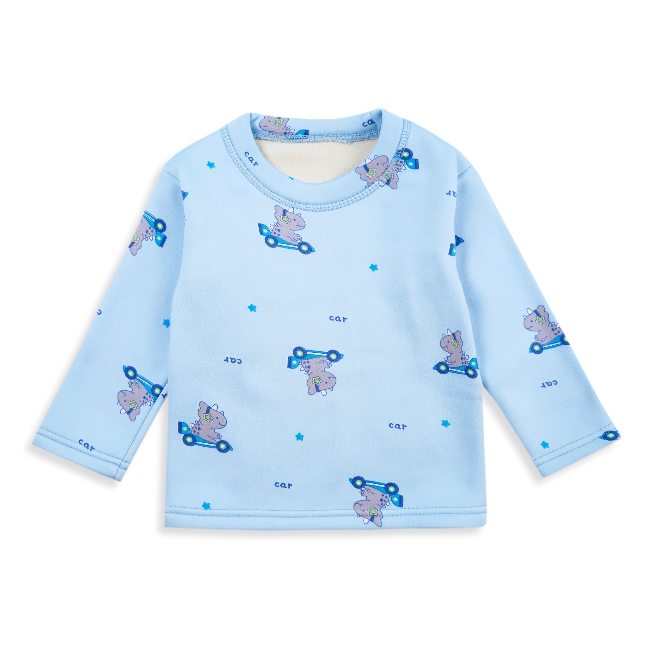 Baby Fleece Pajama Set Dino Blue - Sunshine